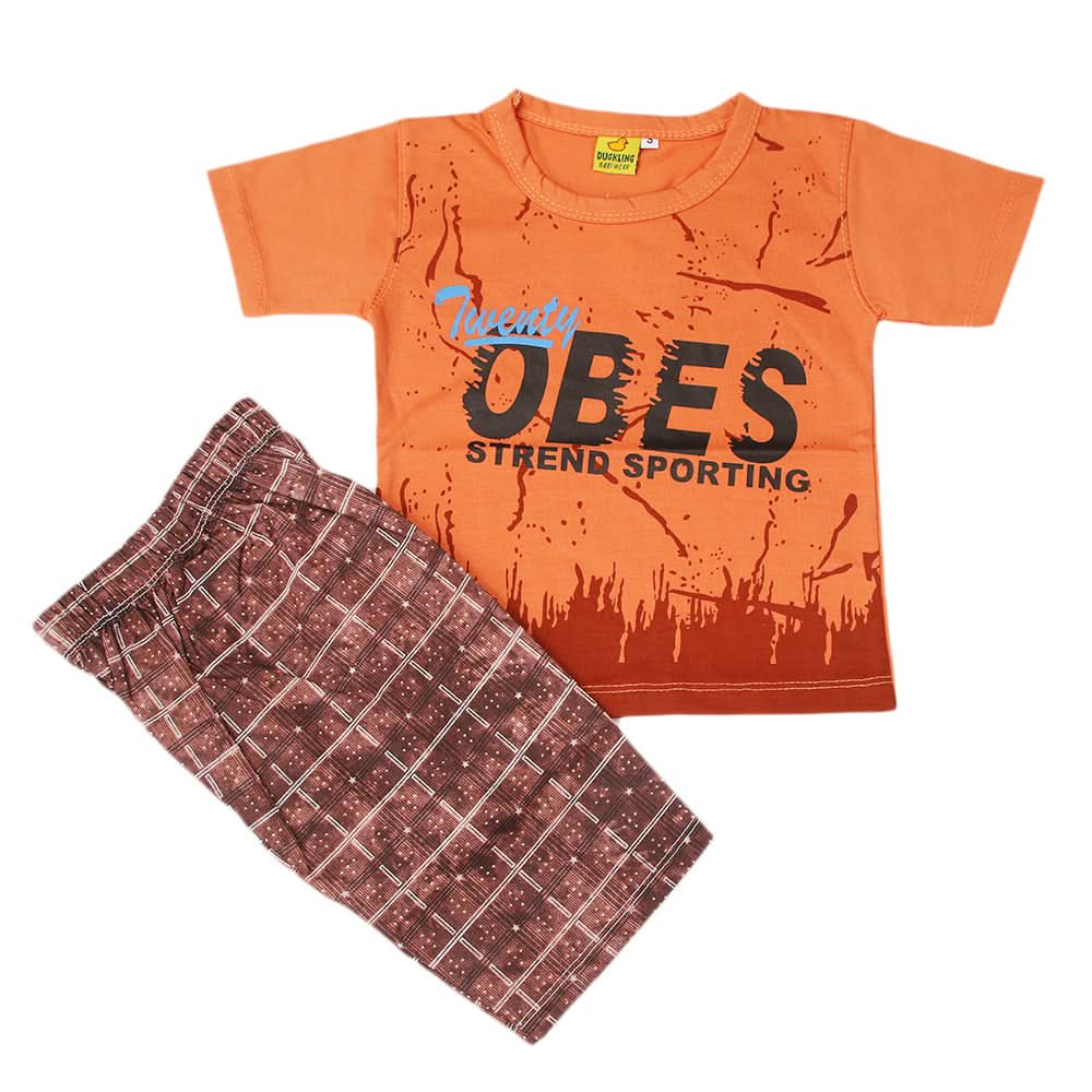Boys Short Suit - Peach, Kids, Boys Sets And Suits, Chase Value, Chase Value
