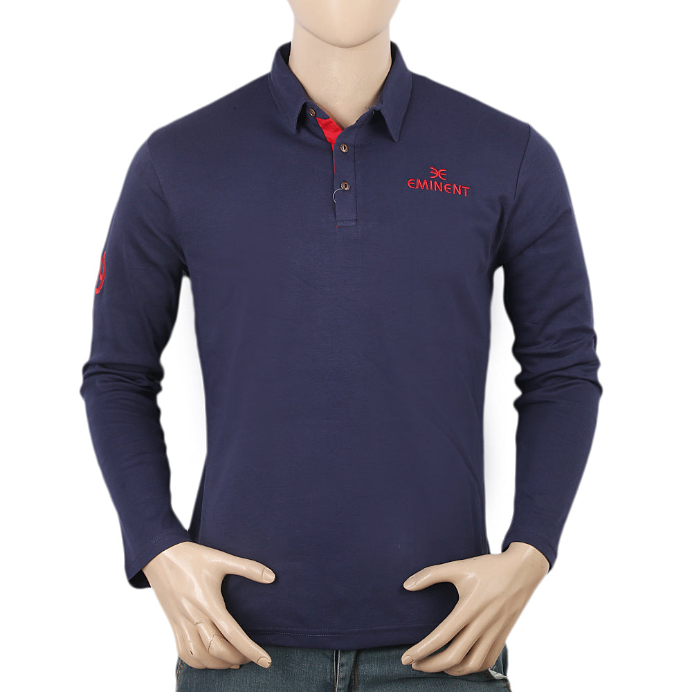 Men's Eminent Full Sleeves Polo T-Shirt - Navy Blue, Men, T-Shirts And Polos, Eminent, Chase Value