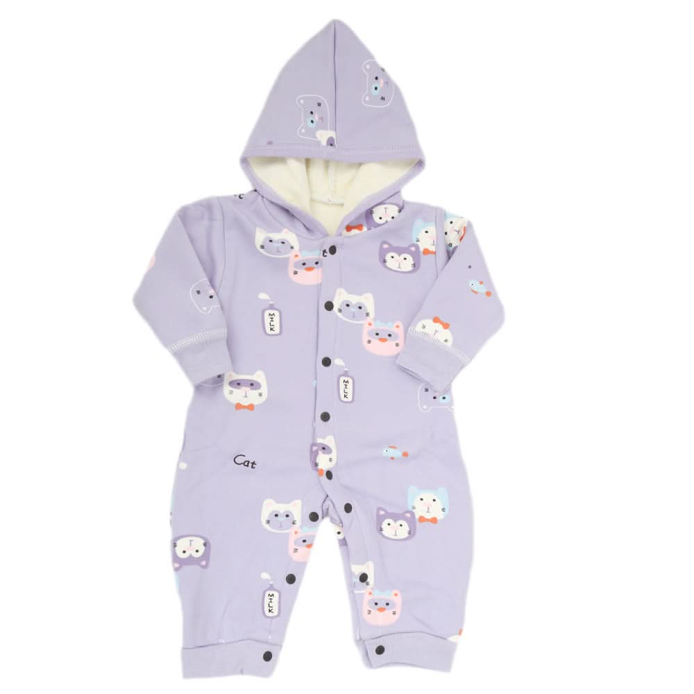 Newborn Girls Full Sleeves Romper - Purple, Kids, NB Girls Rompers, Chase Value, Chase Value