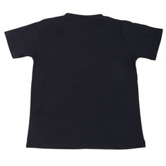Boys Round Neck Half Sleeves T-Shirt - Black, Kids, Boys T-Shirts, Chase Value, Chase Value