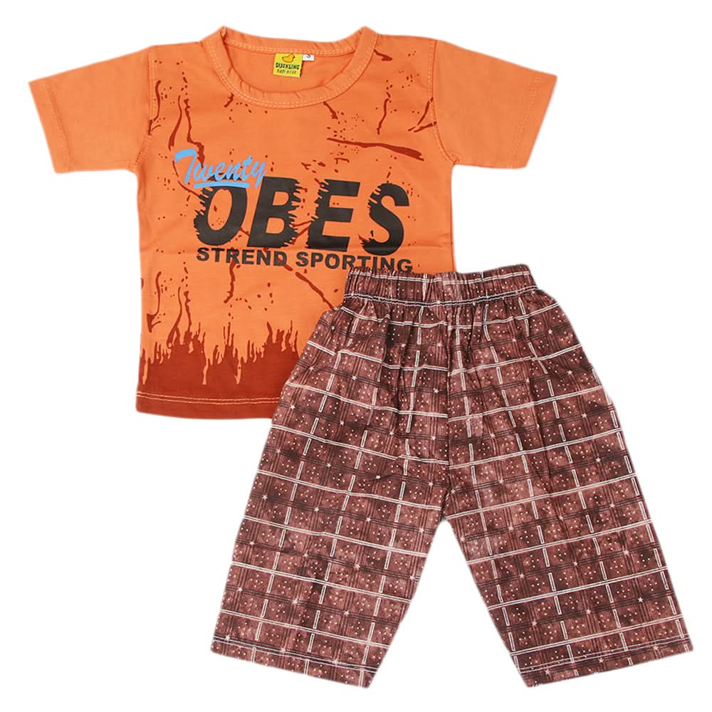 Boys Short Suit - Peach, Kids, Boys Sets And Suits, Chase Value, Chase Value