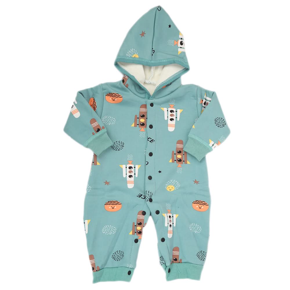 Newborn Boys Full Sleeves Romper JA41-47 (7) - Green, Kids, NB Boys Rompers, Chase Value, Chase Value
