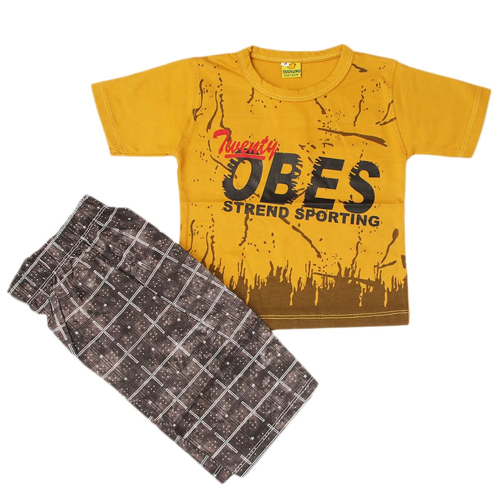 Boys Short Suit - Mustard, Kids, Boys Sets And Suits, Chase Value, Chase Value