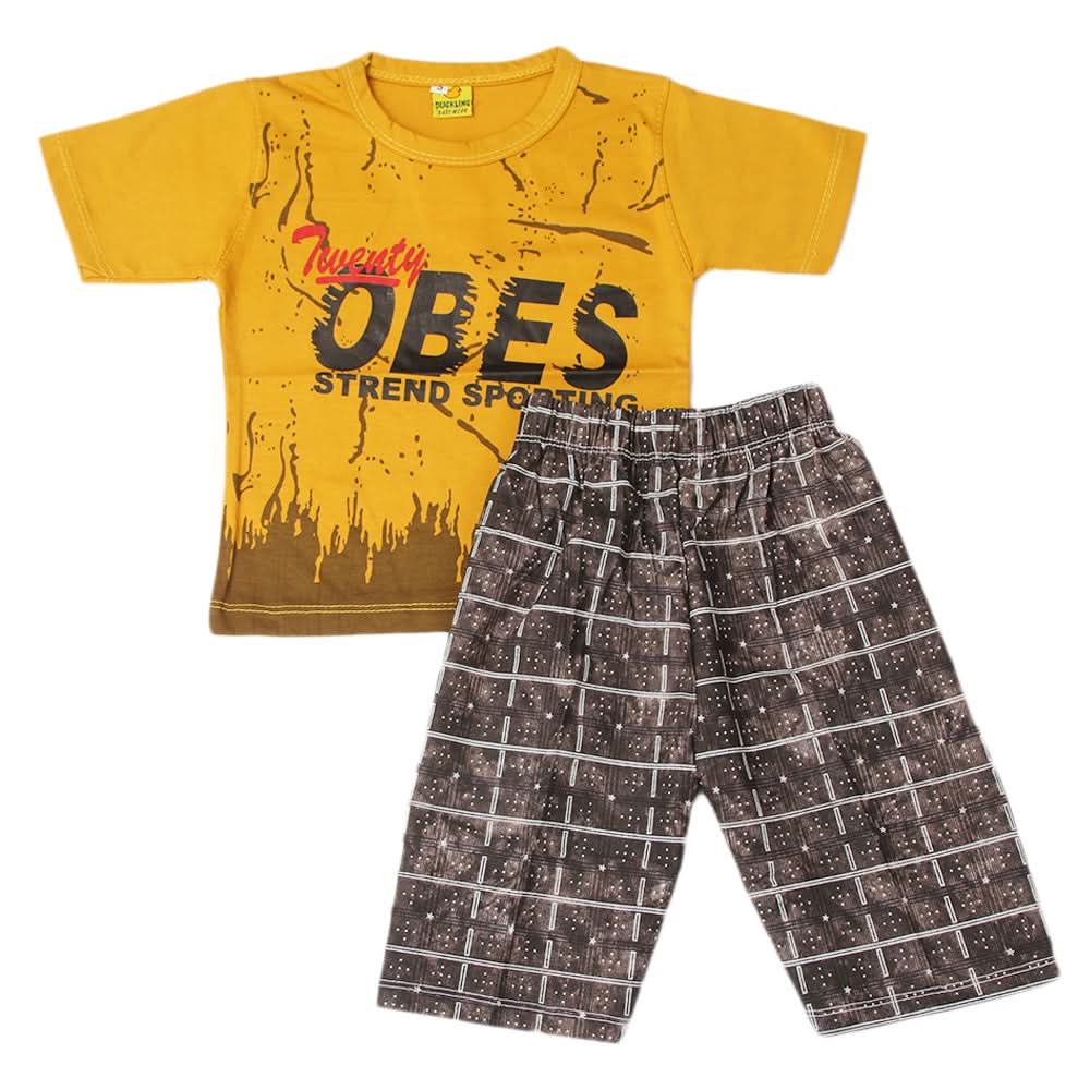 Boys Short Suit - Mustard, Kids, Boys Sets And Suits, Chase Value, Chase Value