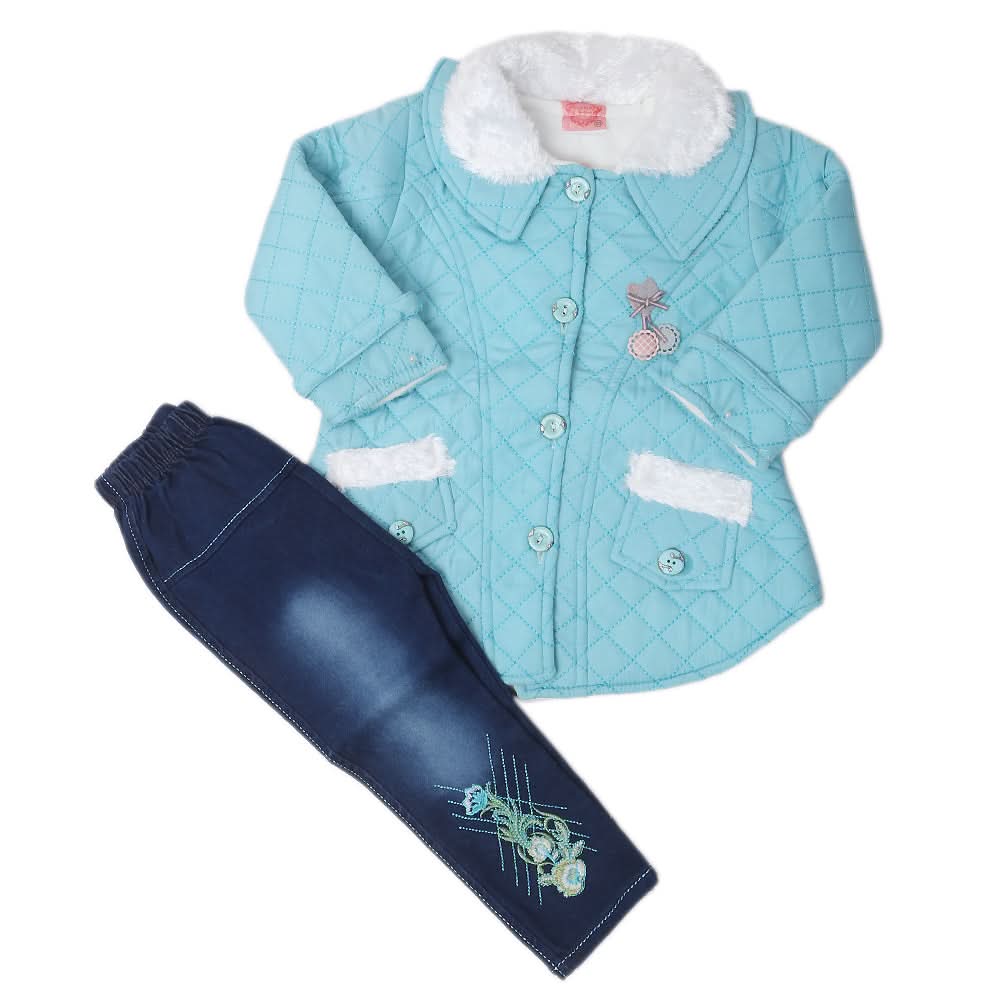 Girls Full Sleeves Tights Suit - Blue, Kids, Girls Sets And Suits, Chase Value, Chase Value