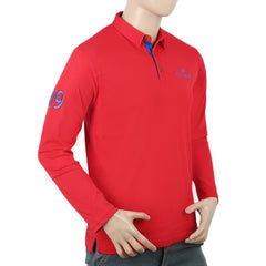 Men's Eminent Full Sleeves Polo T-Shirt - Red, Men, T-Shirts And Polos, Eminent, Chase Value
