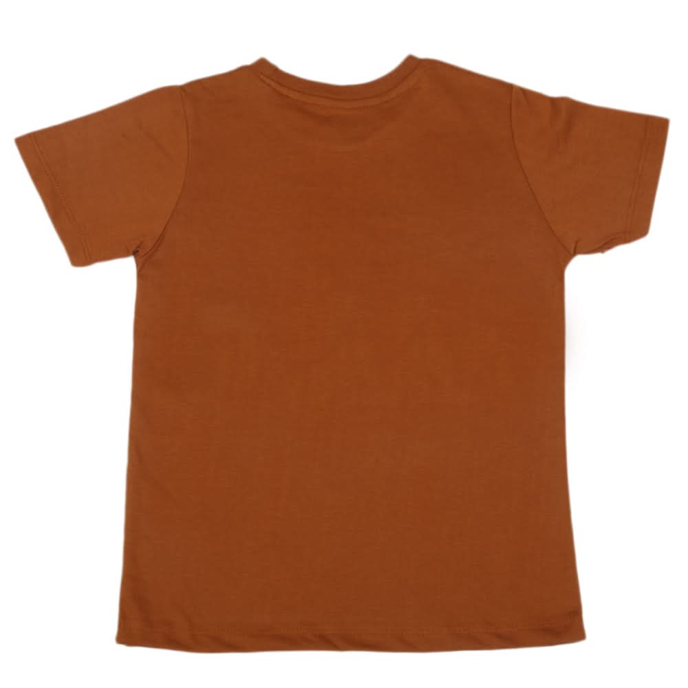 Boys Half Sleeves T-Shirt - Brown, Kids, Boys T-Shirts, Chase Value, Chase Value