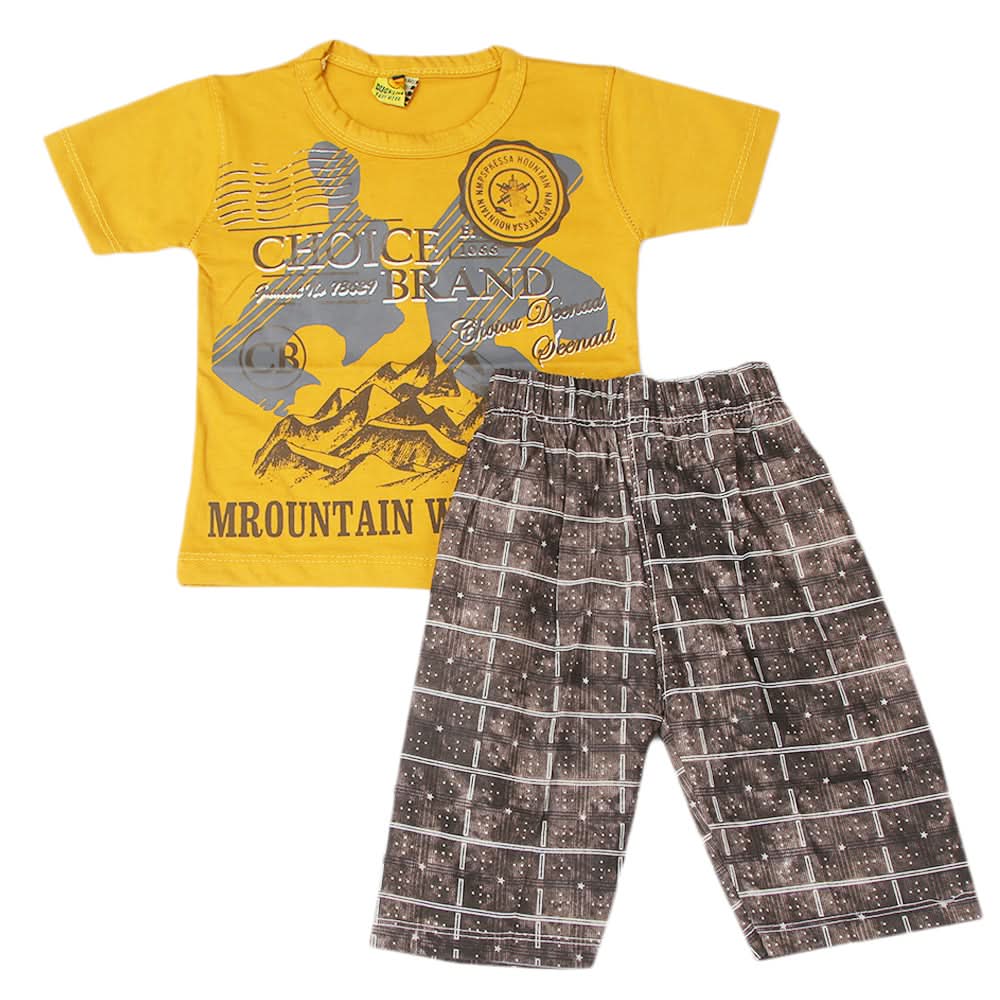 Boys Short Suit - Mustard, Kids, Boys Sets And Suits, Chase Value, Chase Value