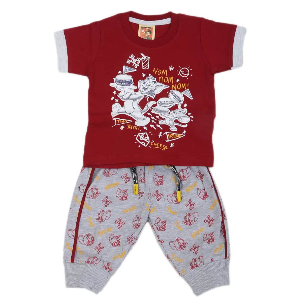 Newborn Boys Half Sleeves Suit - Red, Kids, NB Boys Sets And Suits, Chase Value, Chase Value