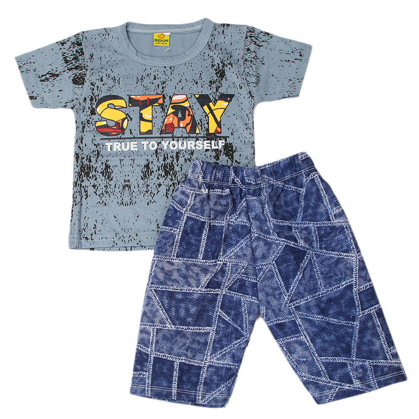 Boys Short Suit - Steel Blue, Kids, Boys Sets And Suits, Chase Value, Chase Value
