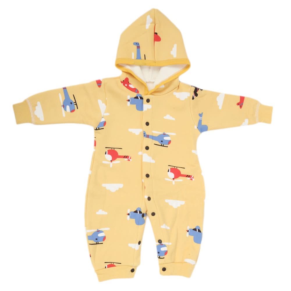 Newborn Boys Full Sleeves Romper - Yellow, Kids, NB Boys Rompers, Chase Value, Chase Value