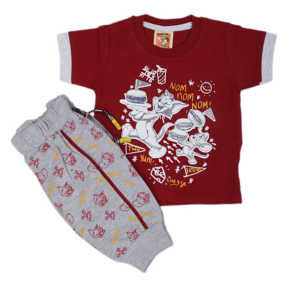 Newborn Boys Half Sleeves Suit - Red, Kids, NB Boys Sets And Suits, Chase Value, Chase Value