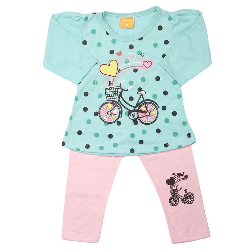 Girls Full Sleeves Suit - Cyan, Girls Suits, Chase Value, Chase Value