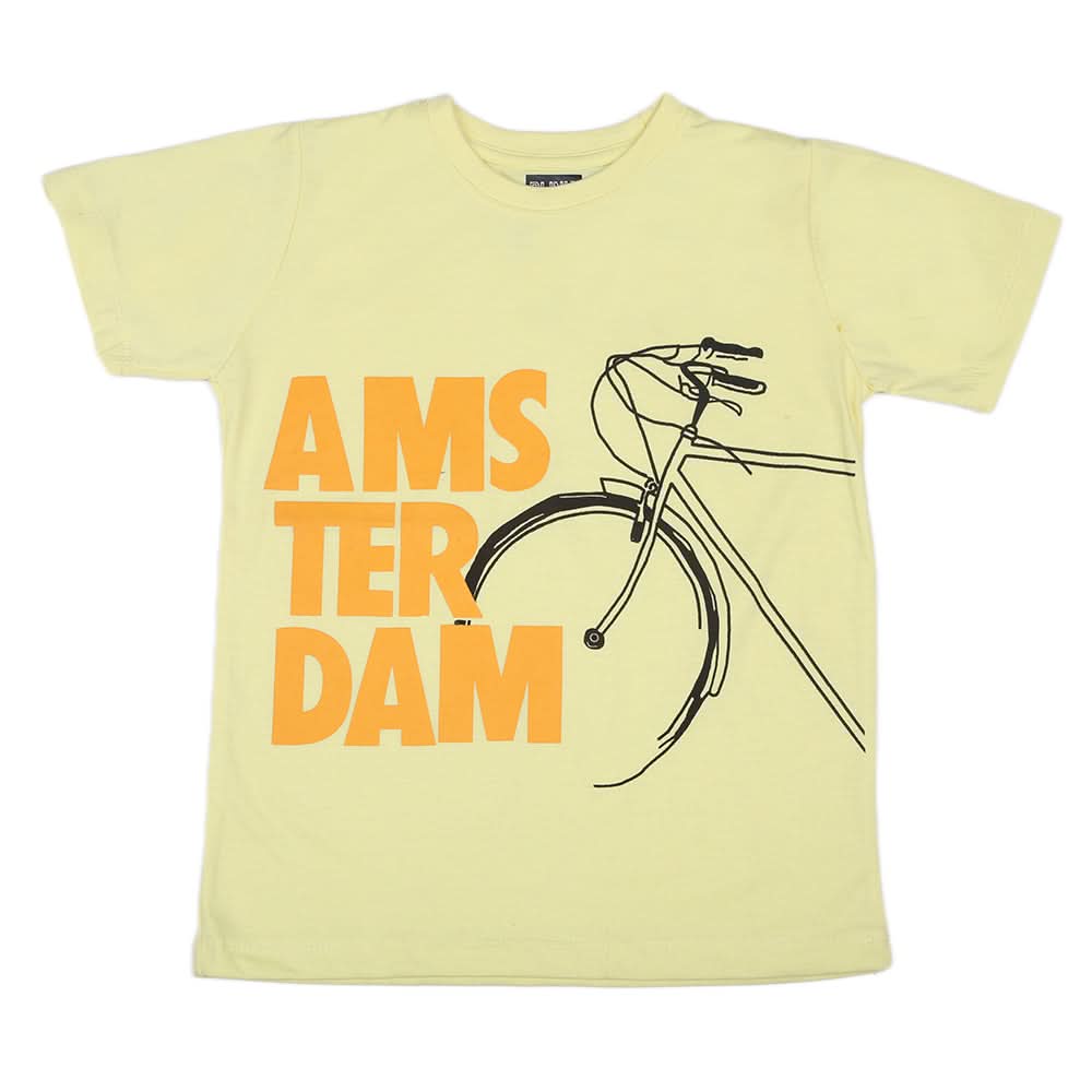 Boys Half Sleeves T-Shirt - Lemon, Kids, Boys T-Shirts, Chase Value, Chase Value