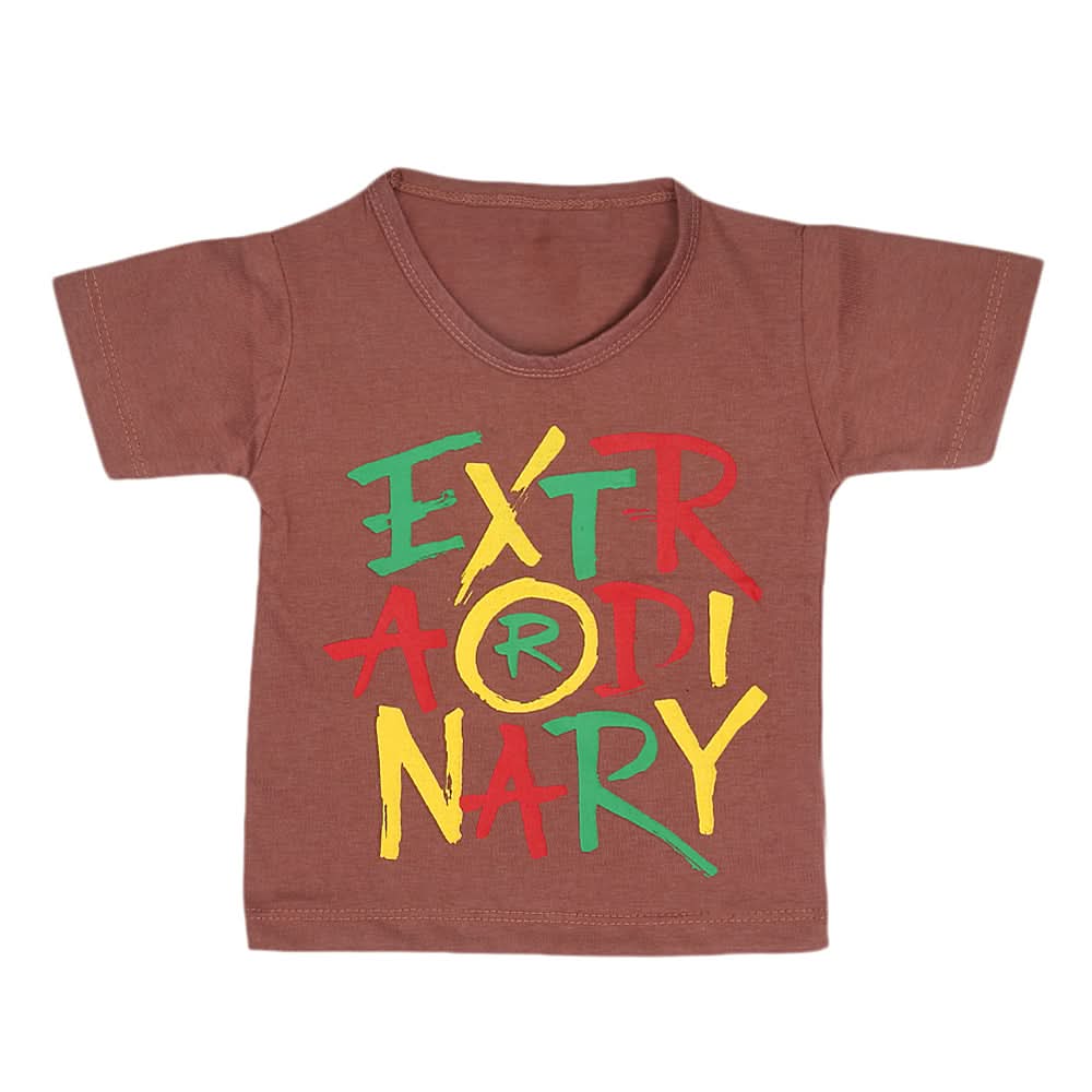 Boys Half Sleeves T-Shirt  14-24 - Brown, Kids, Boys T-Shirts, Chase Value, Chase Value