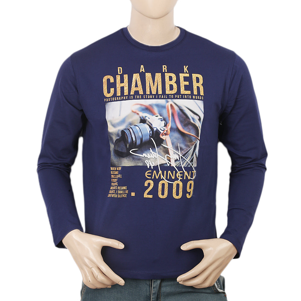 Men's Full Sleeves T-Shirt - Blue, Men, T-Shirts And Polos, Chase Value, Chase Value