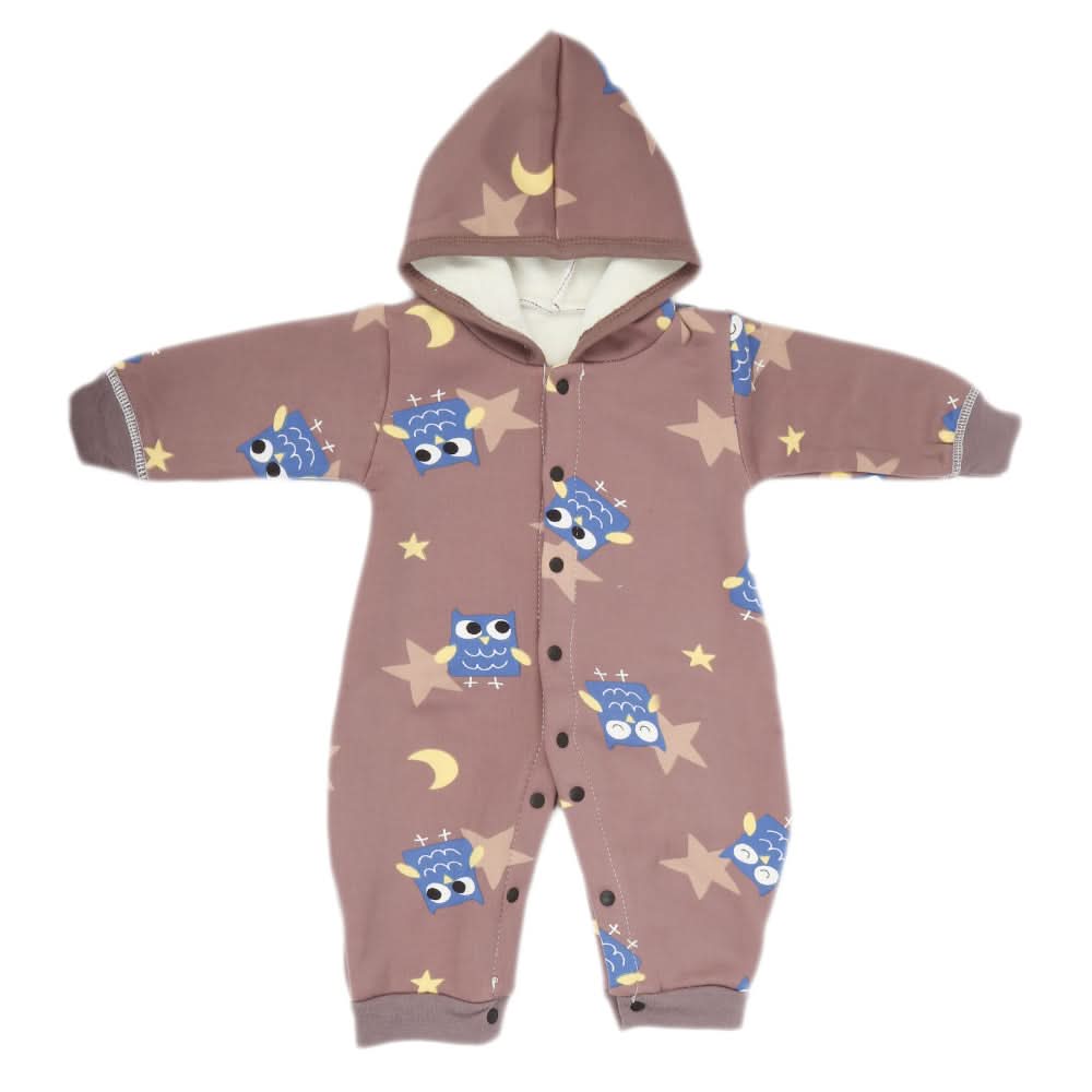 Newborn Boys Full Sleeves Romper JA41-47 (8) - Brown, Kids, NB Boys Rompers, Chase Value, Chase Value