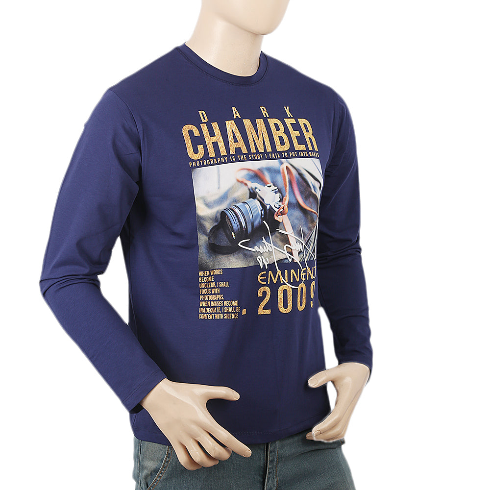 Men's Full Sleeves T-Shirt - Blue, Men, T-Shirts And Polos, Chase Value, Chase Value