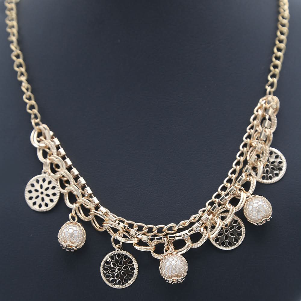 Women's Short Mala Set - Golden, Women, Jewellery Set, Chase Value, Chase Value