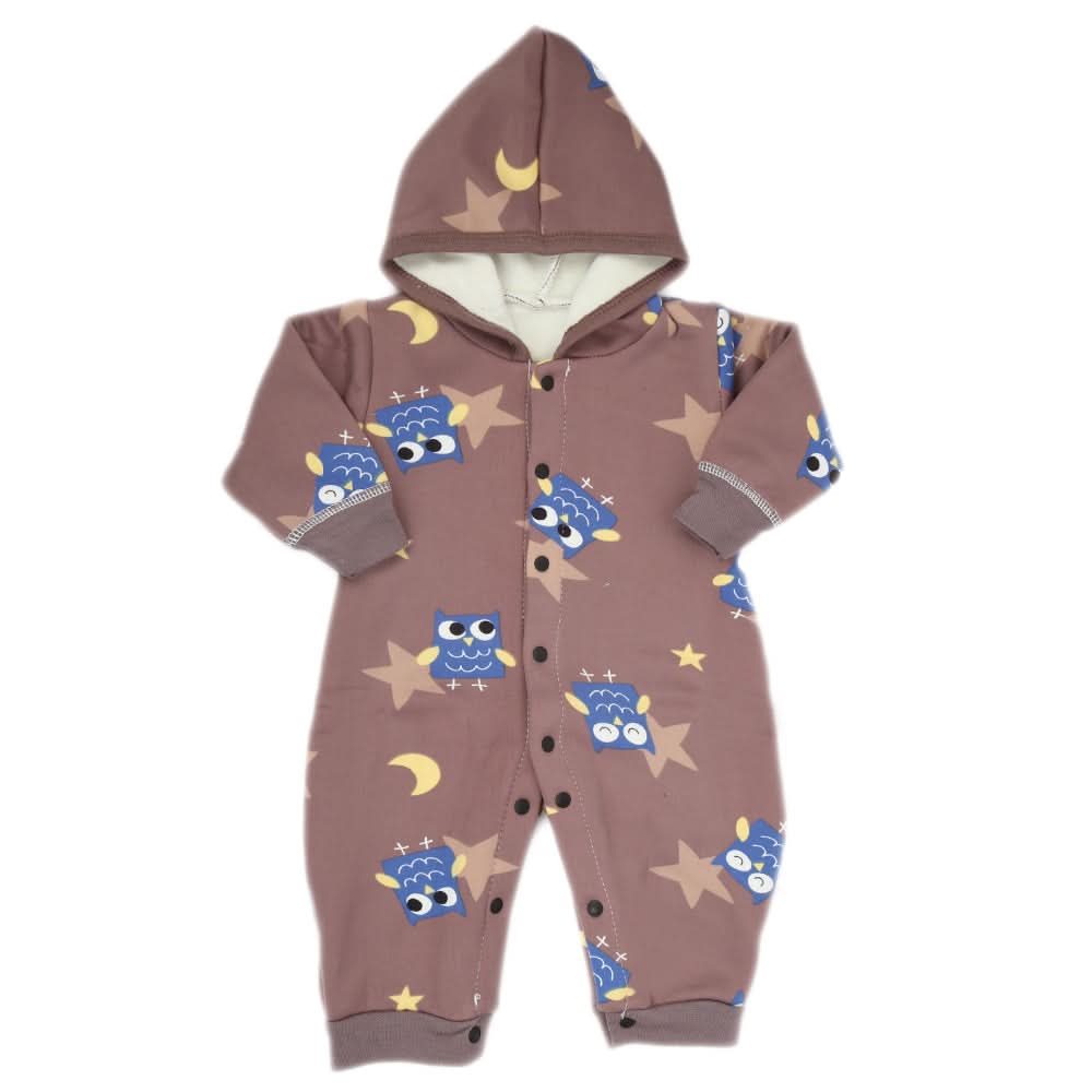Newborn Boys Full Sleeves Romper JA41-47 (8) - Brown, Kids, NB Boys Rompers, Chase Value, Chase Value