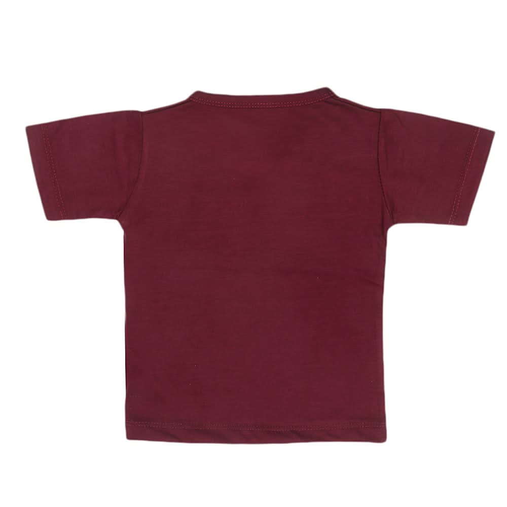 Boys Half Sleeves T-Shirt  14-24 - Maroon, Kids, Boys T-Shirts, Chase Value, Chase Value