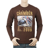 Men's Full Sleeves T-Shirt - Brown, Men, T-Shirts And Polos, Chase Value, Chase Value