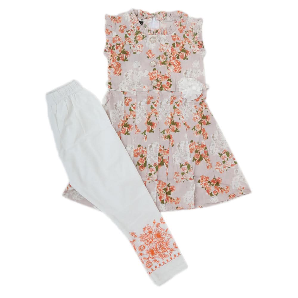 Girls Half Sleeves Tights Suits - Tea Pink, Kids, Girls Sets And Suits, Chase Value, Chase Value