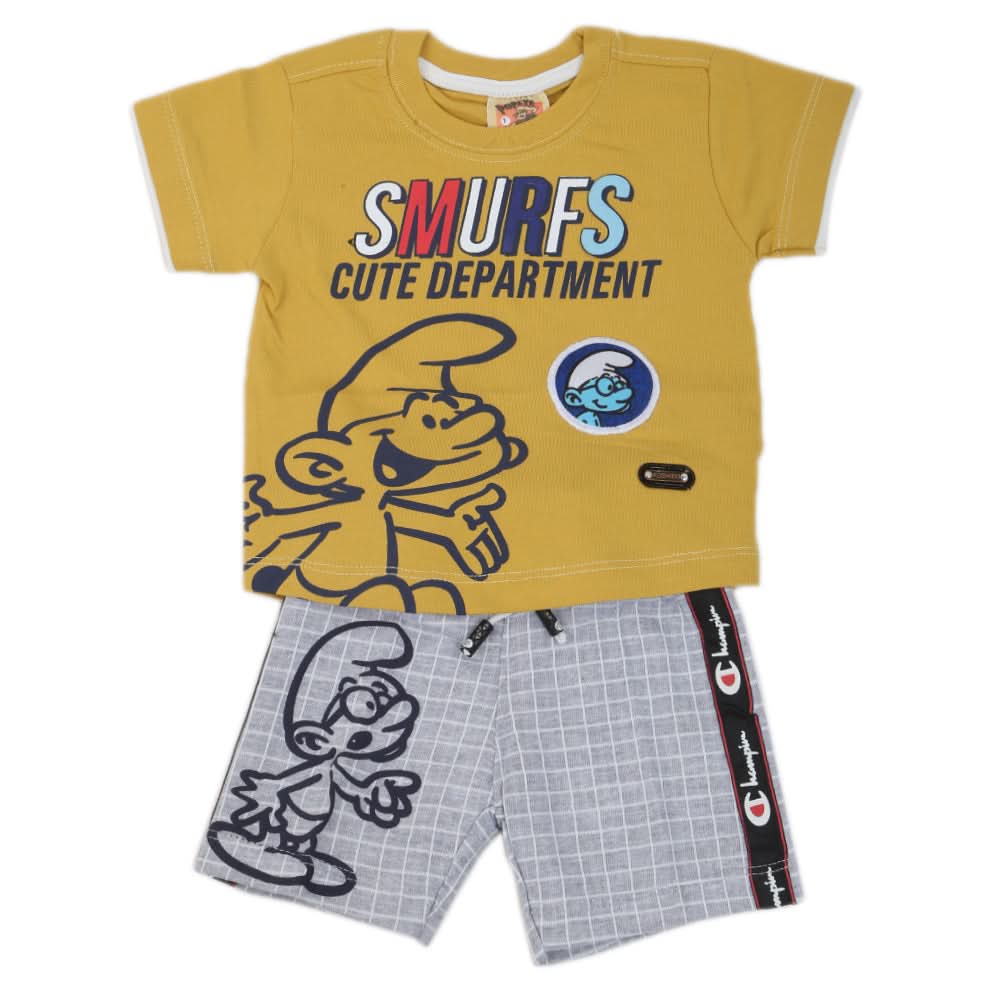 Newborn Boys Half Sleeves Suit - Yellow, Kids, New Born Boys Sets And Suits, Chase Value, Chase Value