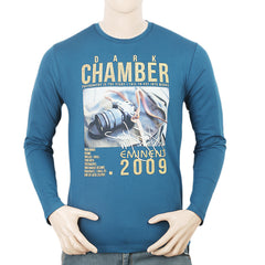 Men's Full Sleeves T-Shirt - Steel Blue, Men, T-Shirts And Polos, Chase Value, Chase Value
