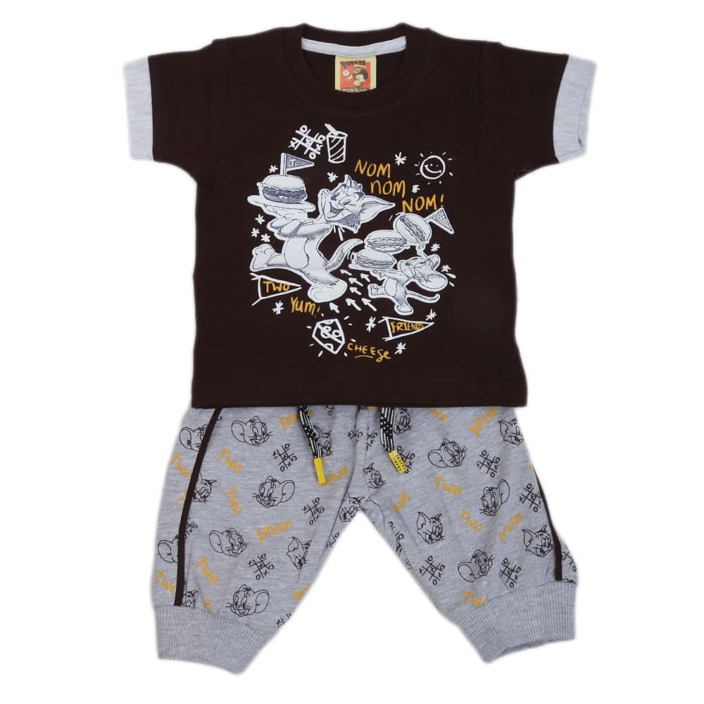 Newborn Boys Half Sleeves Suit - Brown, Kids, NB Boys Sets And Suits, Chase Value, Chase Value