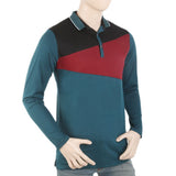 Men's Full Sleeves Fancy Polo T-Shirt - Black, Men, T-Shirts And Polos, Chase Value, Chase Value