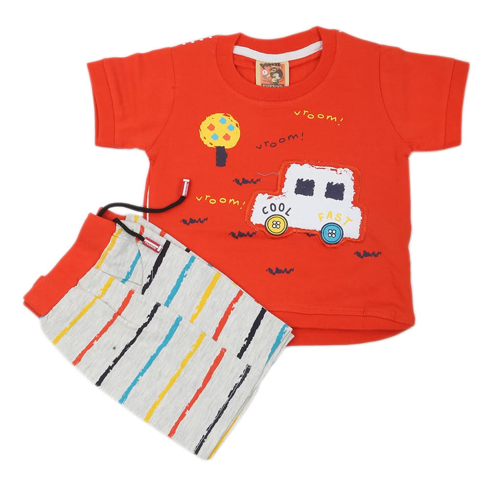 Newborn Boys Half Sleeves Suit - Orange, Kids, NB Boys Sets And Suits, Chase Value, Chase Value