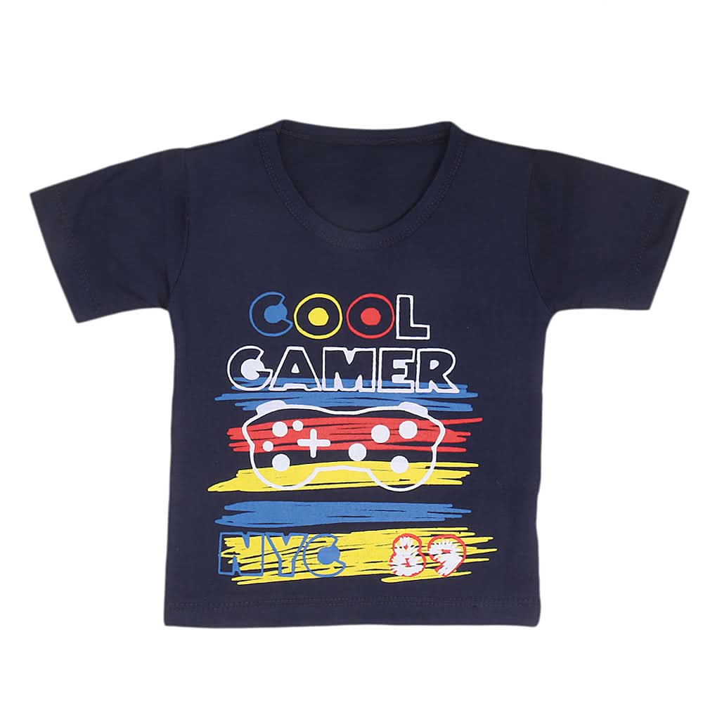 Boys Half Sleeves T-Shirt  14-24 - Navy Blue, Kids, Boys T-Shirts, Chase Value, Chase Value