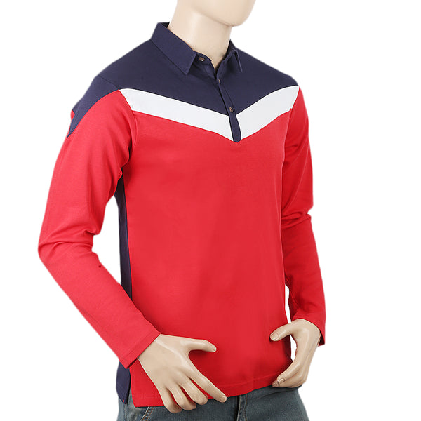 Men's Eminent Full Sleeves Polo T-Shirt - Violet, Men, T-Shirts And Polos, Eminent, Chase Value