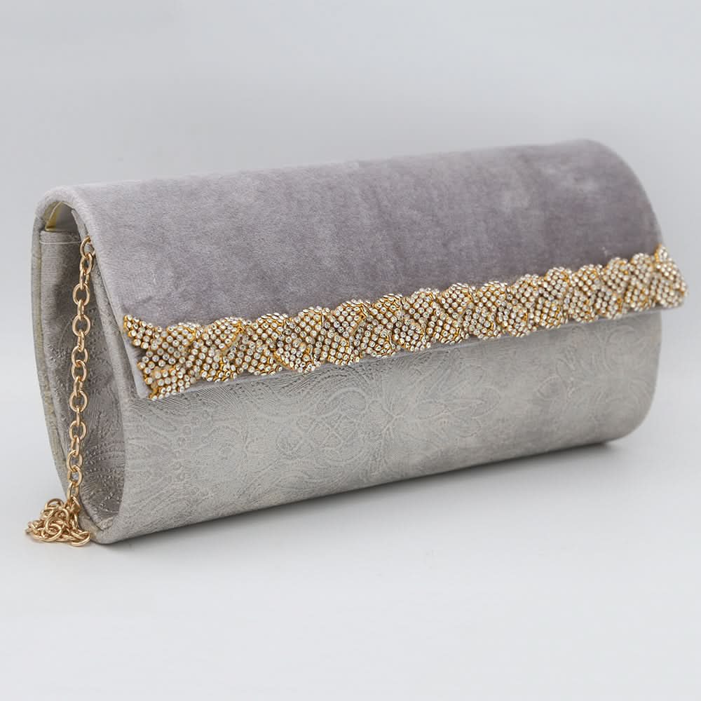 Women's Fancy Clutch 6804 - Grey, Women, Clutches, Chase Value, Chase Value
