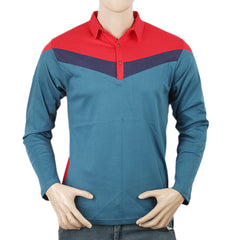 Men's Eminent Full Sleeves Polo T-Shirt - Tiffnay Blue, Men, T-Shirts And Polos, Eminent, Chase Value