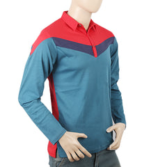 Men's Eminent Full Sleeves Polo T-Shirt - Tiffnay Blue, Men, T-Shirts And Polos, Eminent, Chase Value