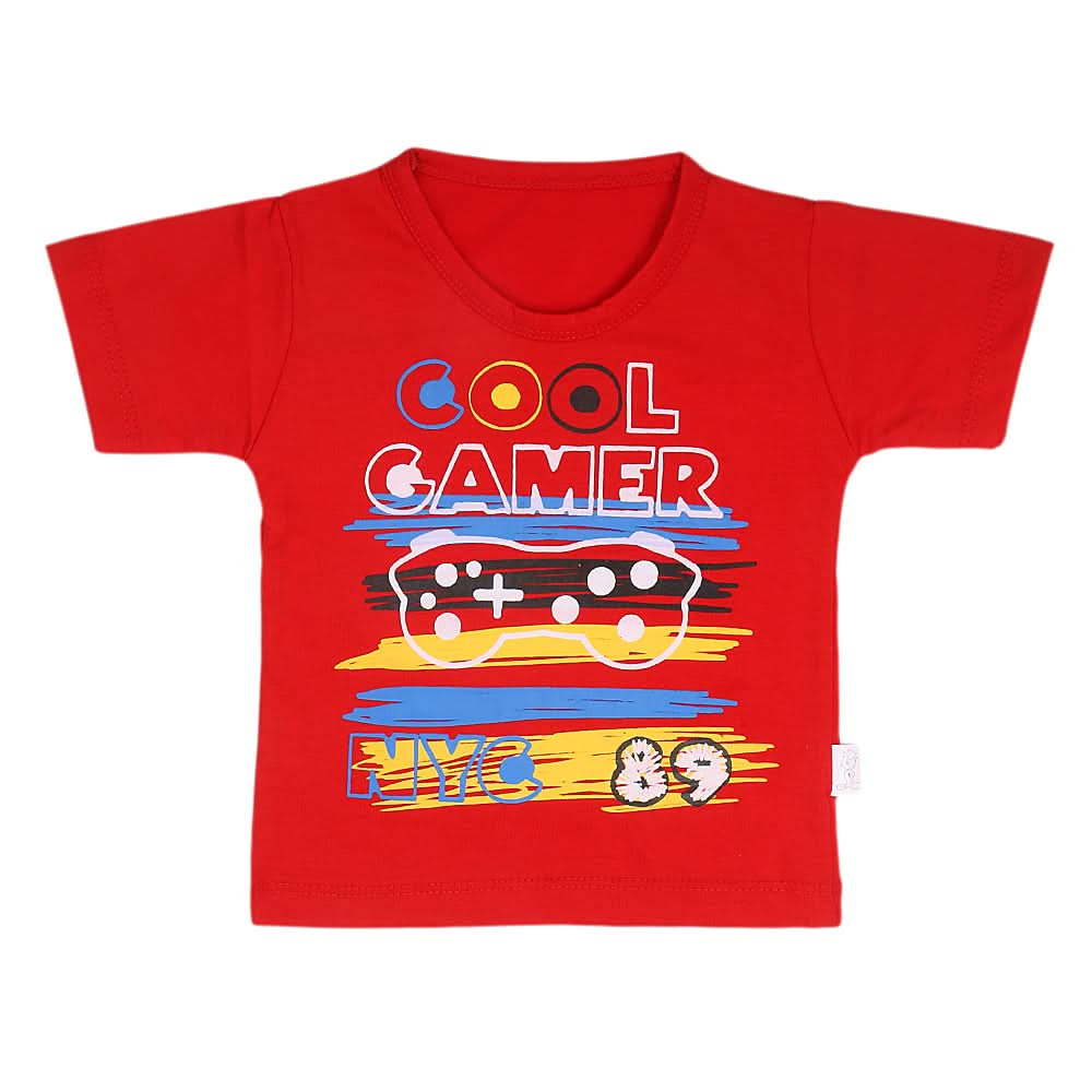 Boys Half Sleeves T-Shirt  14-24 - Red, Kids, Boys T-Shirts, Chase Value, Chase Value
