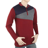 Men's Full Sleeves Fancy Polo T-Shirt - Navy Blue, Men, T-Shirts And Polos, Chase Value, Chase Value