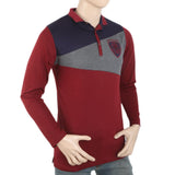 Men's Full Sleeves Fancy Polo T-Shirt - Navy Blue, Men, T-Shirts And Polos, Chase Value, Chase Value