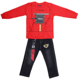 Boys Full Sleeves 2 Pcs Suit - Red, Kids, Boys Sets And Suits, Chase Value, Chase Value