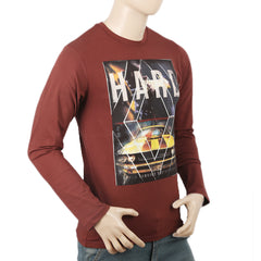 Men's Full Sleeves T-Shirt - Brown, Men, T-Shirts And Polos, Chase Value, Chase Value