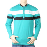 Men's Full Sleeves Sherwani Collor T-Shirt - Sea Green, Men, T-Shirts And Polos, Chase Value, Chase Value