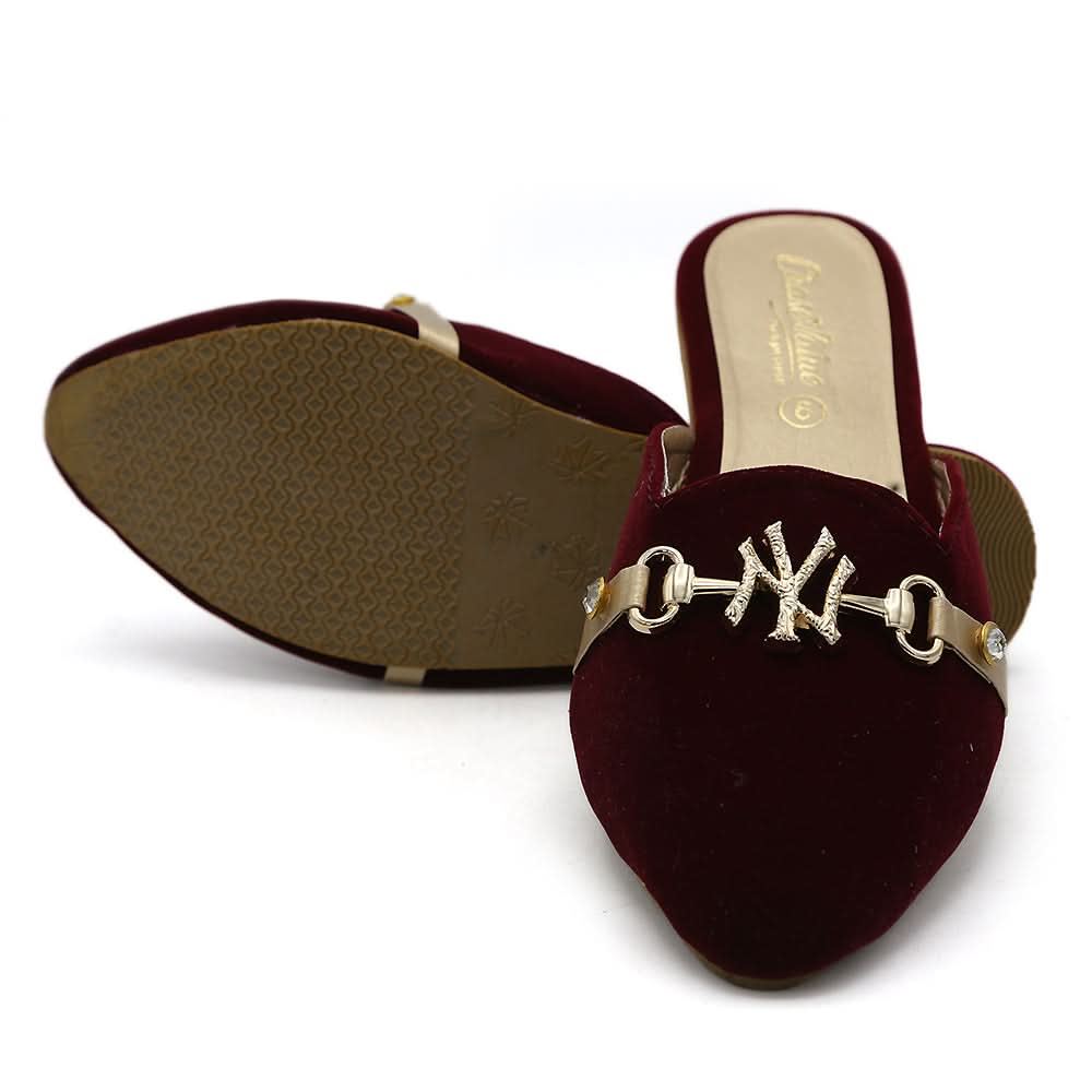 Women's Fancy Slippers R-207 - Maroon, Women, Slippers, Chase Value, Chase Value