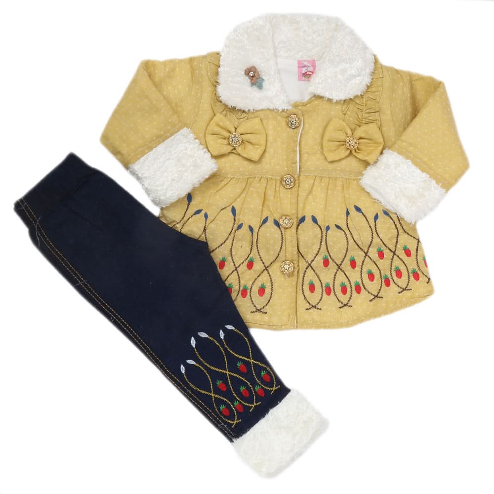 Girls Full Sleeves Pant Suit - Mustard, Kids, Girls Sets And Suits, Chase Value, Chase Value