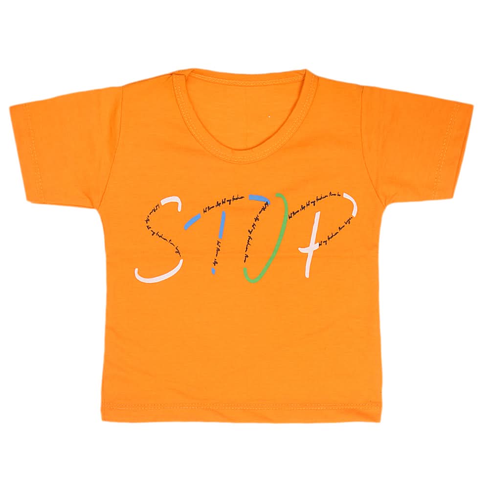 Boys Half Sleeves T-Shirt  14-24 - Orange, Kids, Boys T-Shirts, Chase Value, Chase Value