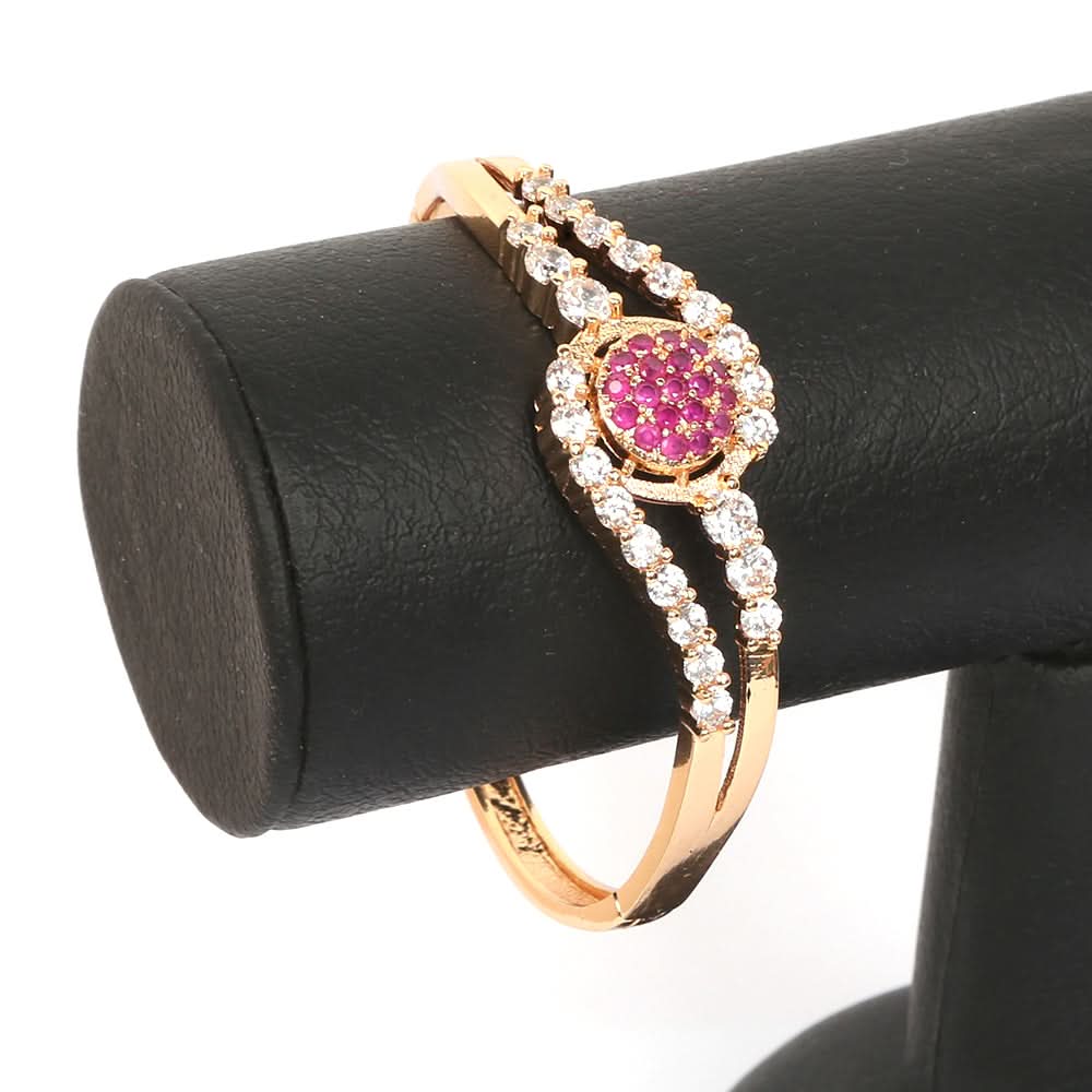 Women's-Xuping Bangles-Golden/Maroon-C, Women, Bangles & Bracelets, Chase Value, Chase Value