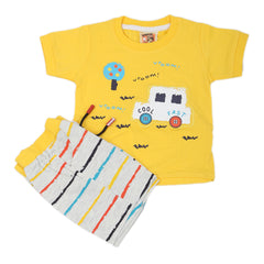 Newborn Boys Half Sleeves Suit - Yellow, Kids, New Born Boys Sets And Suits, Chase Value, Chase Value