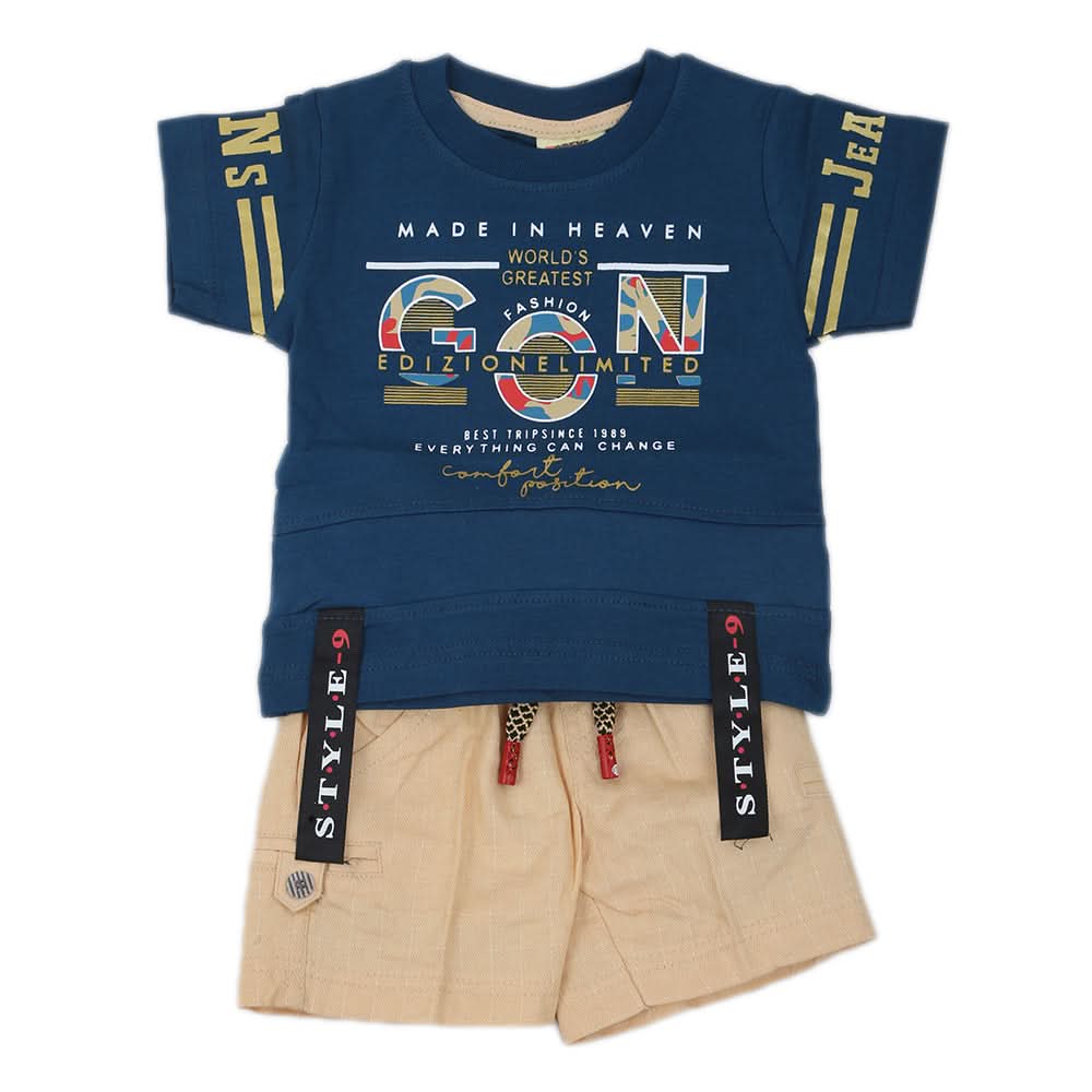 Newborn Boys Half Sleeves Suit - Navy Blue, Kids, NB Boys Sets And Suits, Chase Value, Chase Value