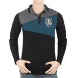 Men's Full Sleeves Fancy Polo T-Shirt - Grey, Men, T-Shirts And Polos, Chase Value, Chase Value